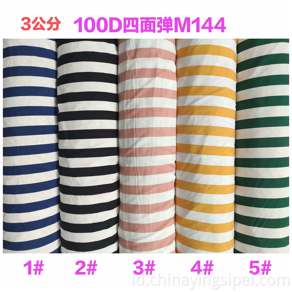ISP Tekstil Bunga Print 4 Way Stretch 97% Polyester 3% kain pencetakan kain elastan untuk wanita berpakaian